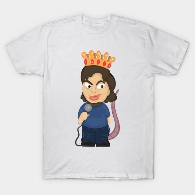 Theo Von The Rat King Illustration With Crown & Rat Tail T-Shirt by Ina